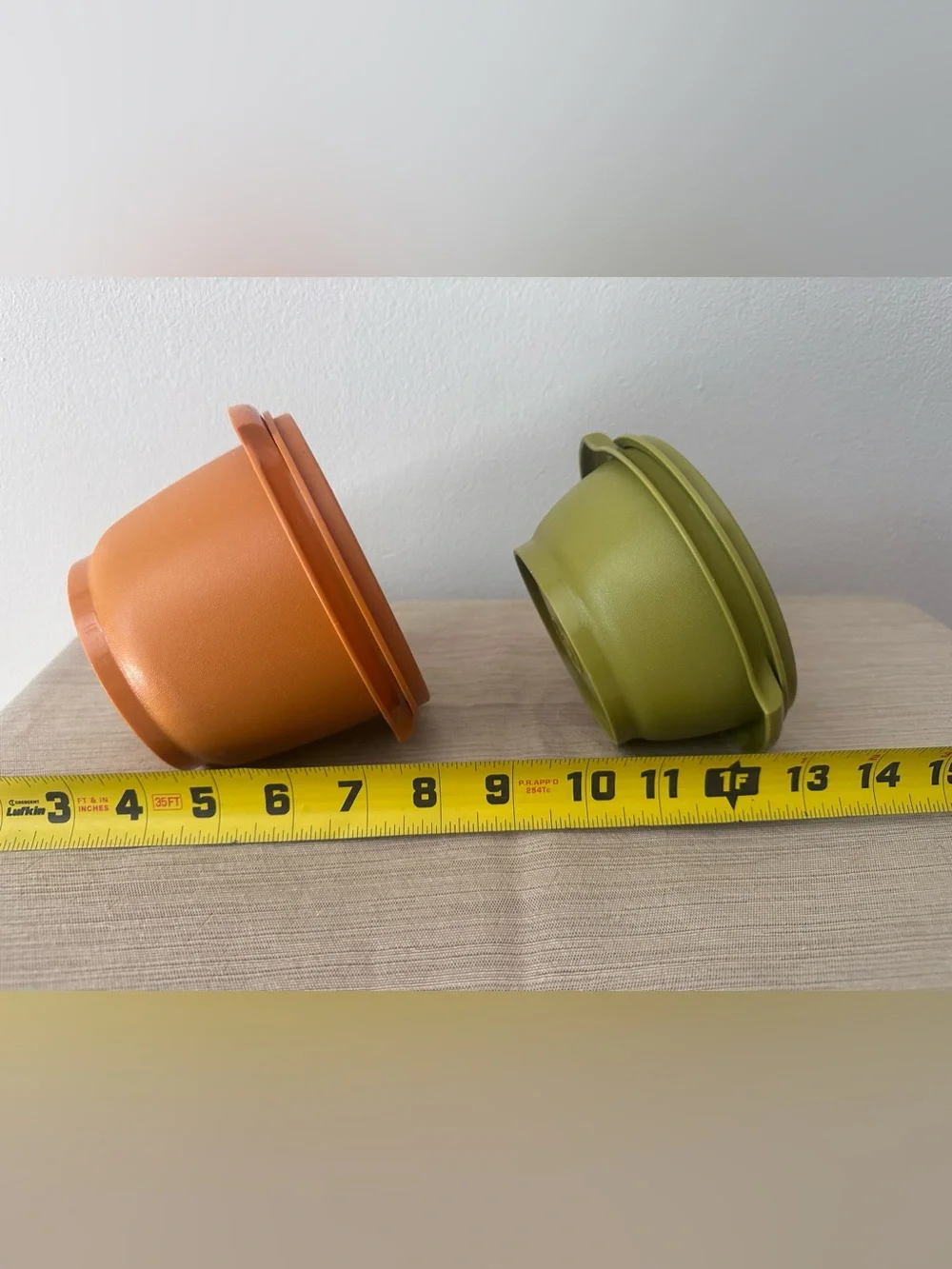 Vintage Tupperware Orange and Avocado Green Servalier Containers with Lids